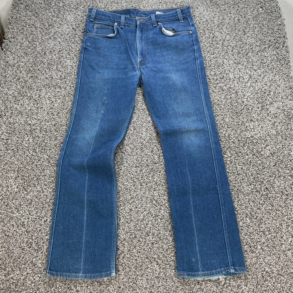 Vintage Levis 517 Orange Tab Men's 34x31 USA Made Bootcut Blue 00517-2017